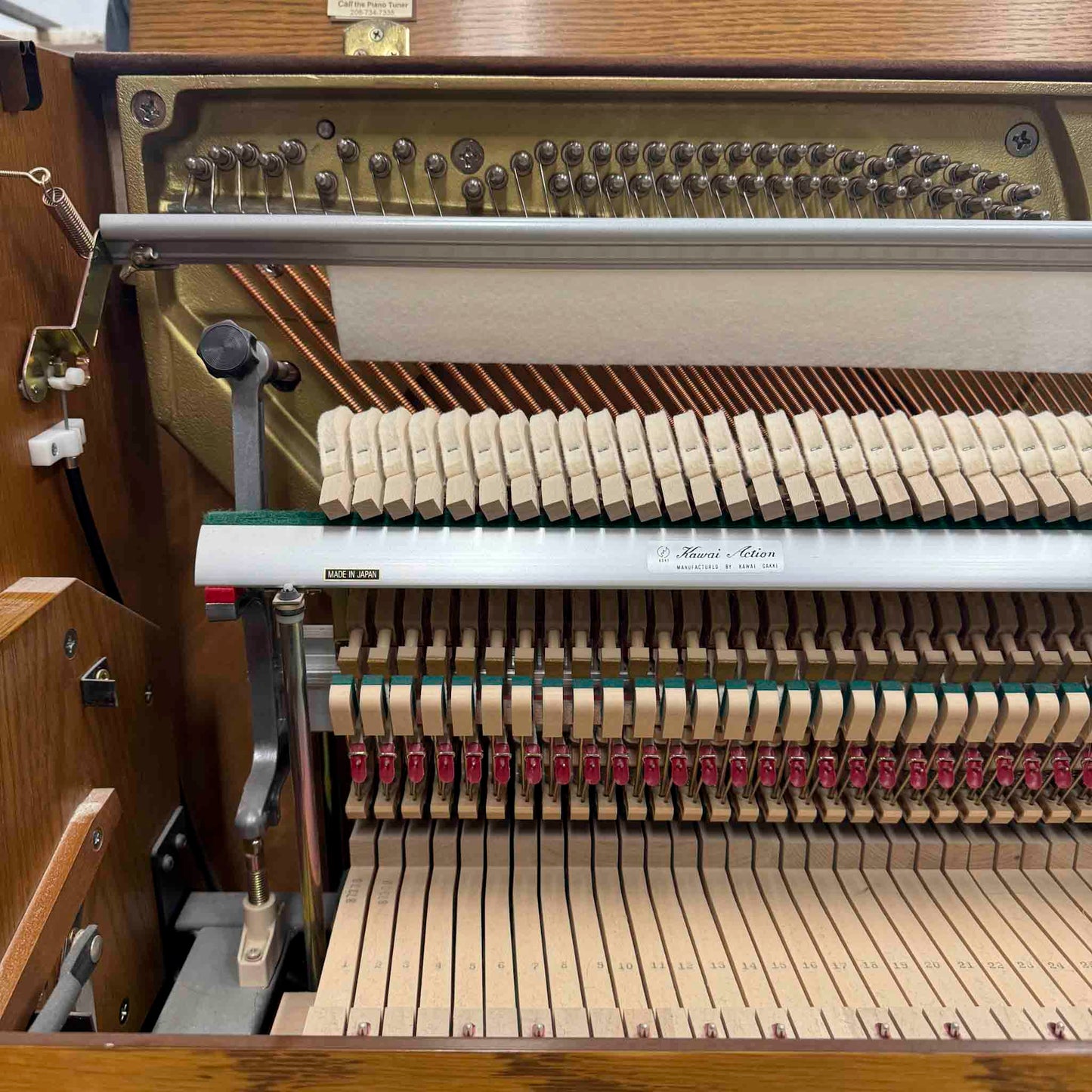 CURRENT SHOP WORK 1963 Kawai 508 Decorator 44" Oak Finish Commissioned Console Piano
