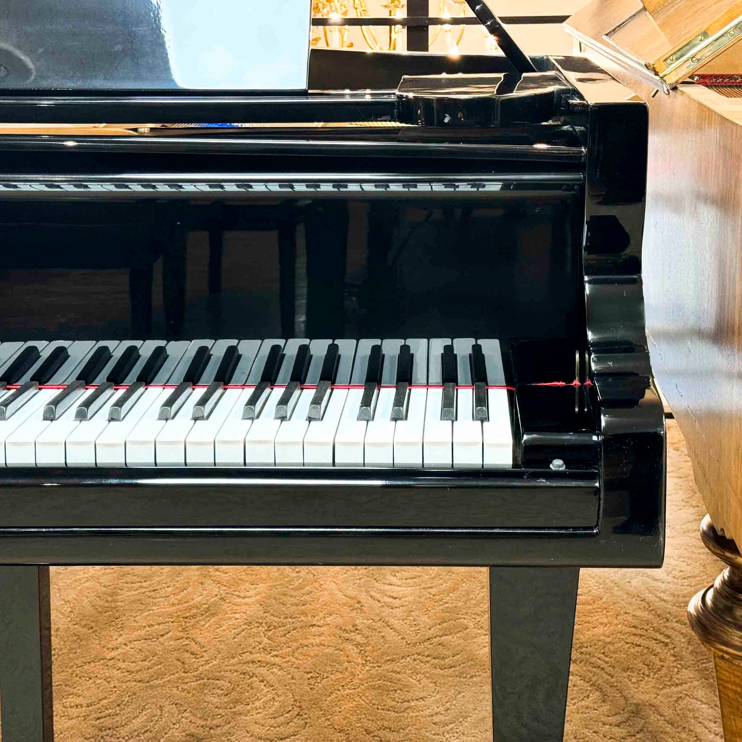 1860 Grotrian Steinweg 7' Polished Black Grand Piano with QRS Self Playing System