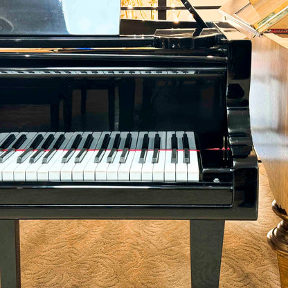 1860 Grotrian Steinweg 7' Polished Black Grand Piano with QRS Self Playing System