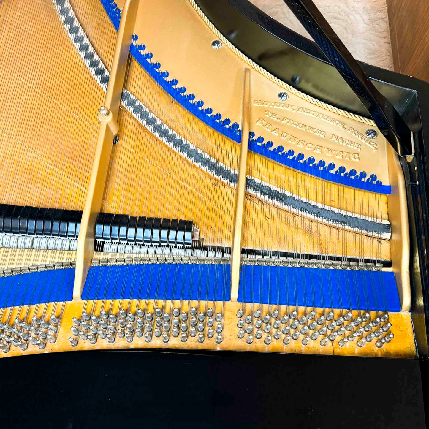 1860 Grotrian Steinweg 7' Polished Black Grand Piano with QRS Self Playing System