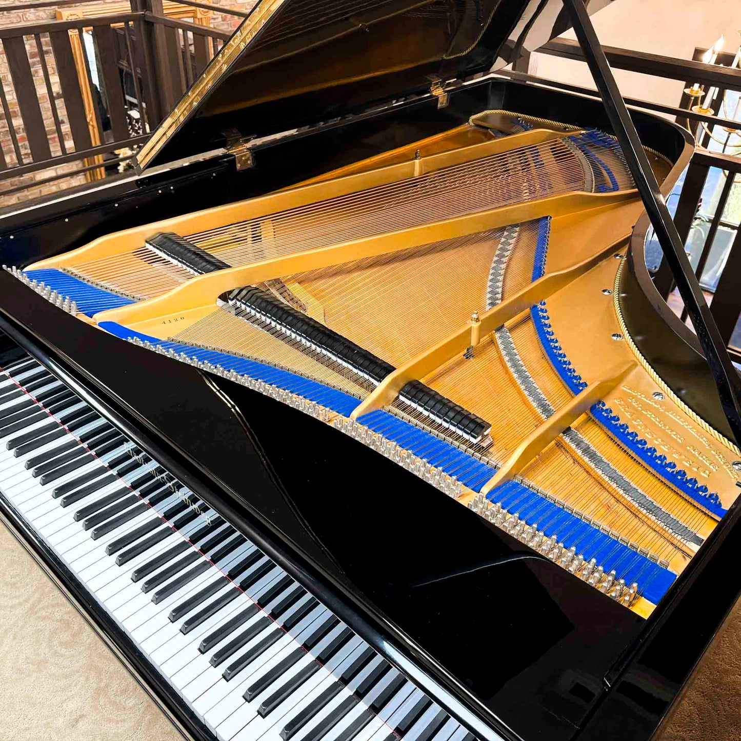 1860 Grotrian Steinweg 7' Polished Black Grand Piano with QRS Self Playing System