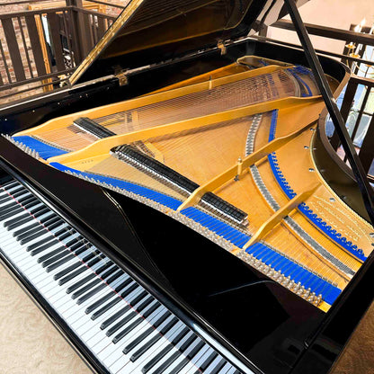1860 Grotrian Steinweg 7' Polished Black Grand Piano with QRS Self Playing System