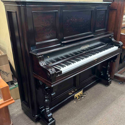 HEIRLOOM RESTORATION 1890 Emerson 58" Wood Finish Commissioned Upright Piano