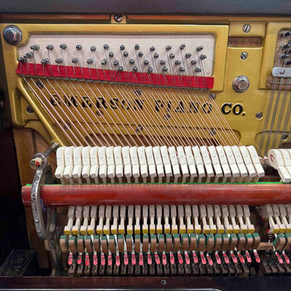 HEIRLOOM RESTORATION 1890 Emerson 58" Wood Finish Commissioned Upright Piano