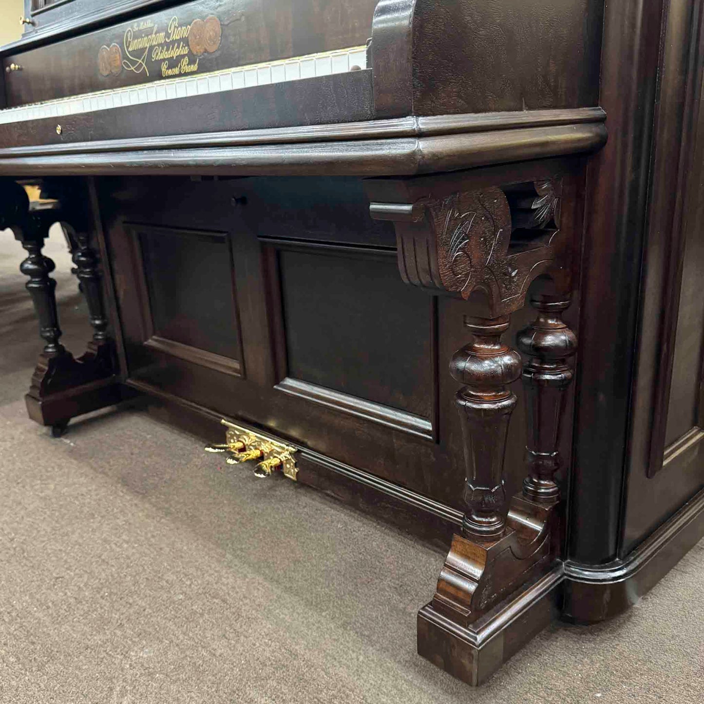 HEIRLOOM RESTORATION 1901 Cunningham 56" Commissioned Upright Piano