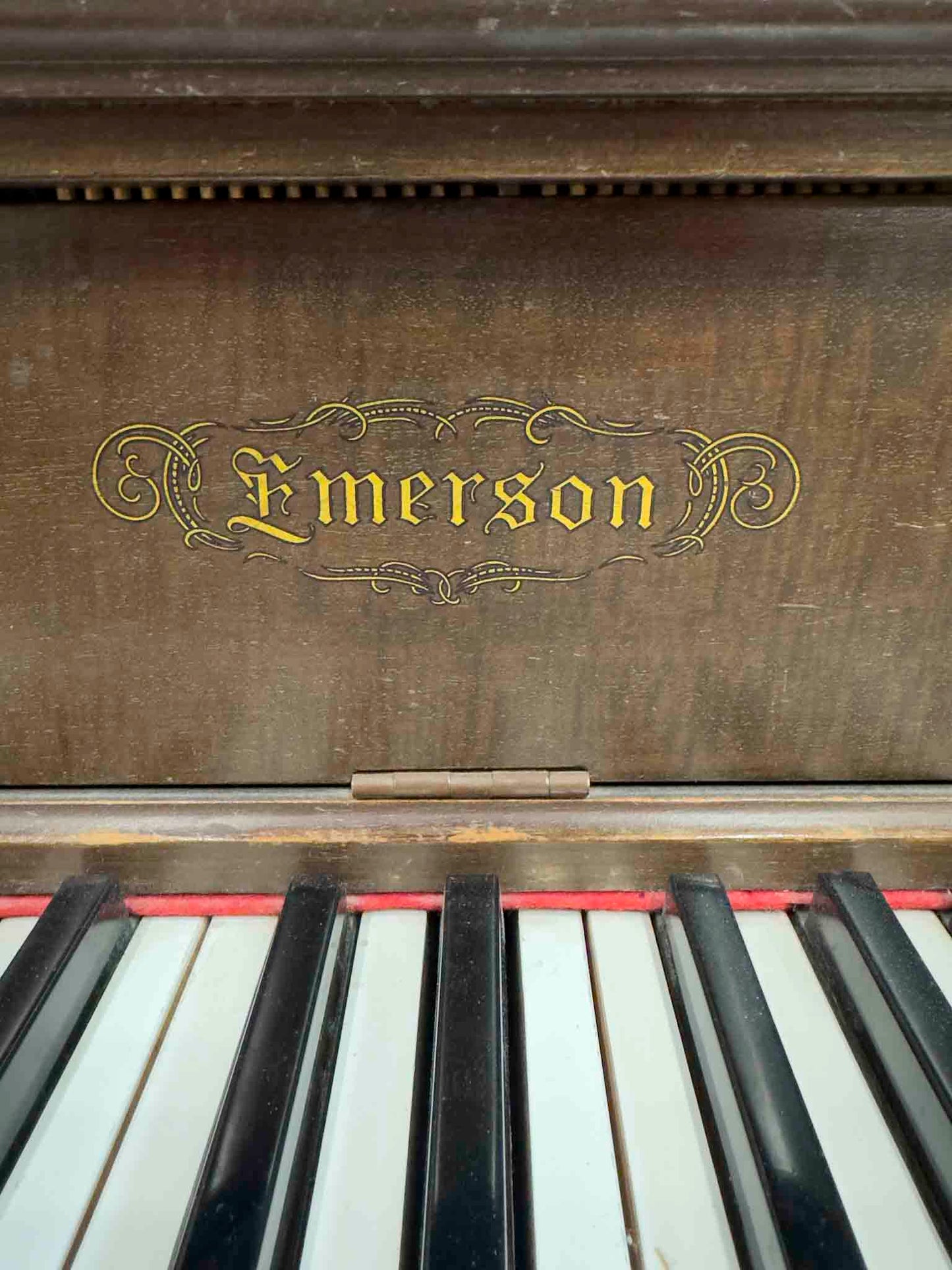 CURRENT SHOP WORK 1915 Emerson 56" Wood Finish Commissioned Upright Piano