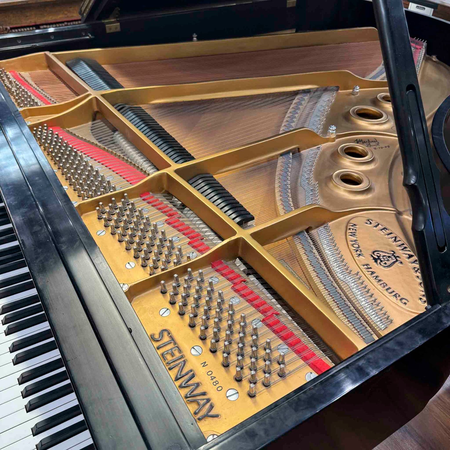 CURRENT SHOP WORK 1983 Steinway & Sons Model L 5'10" Satin Black Commissioned Grand Piano