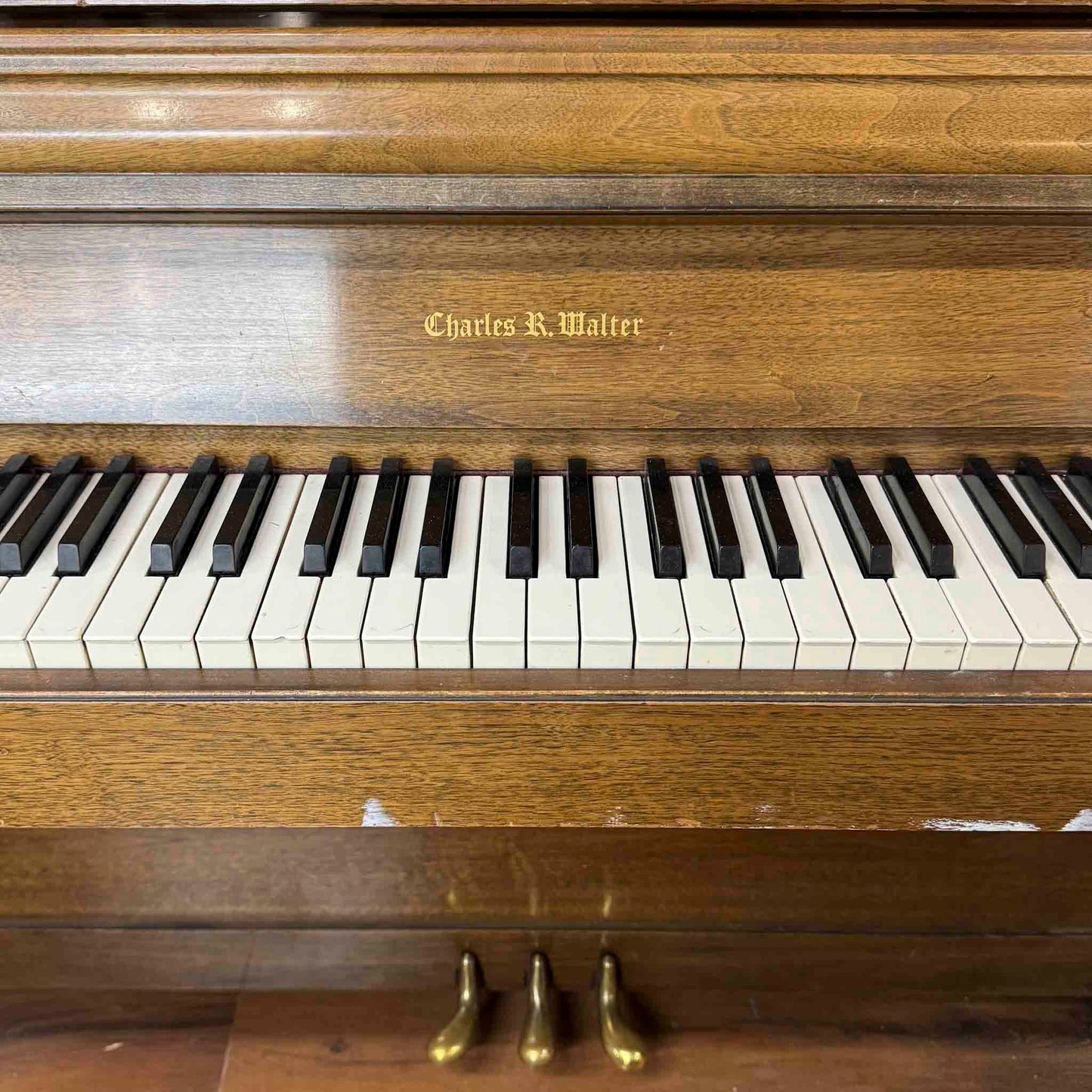 CURRENT SHOP WORK 1979 Charles Walter 43" Walnut Finish Commissioned Console Piano