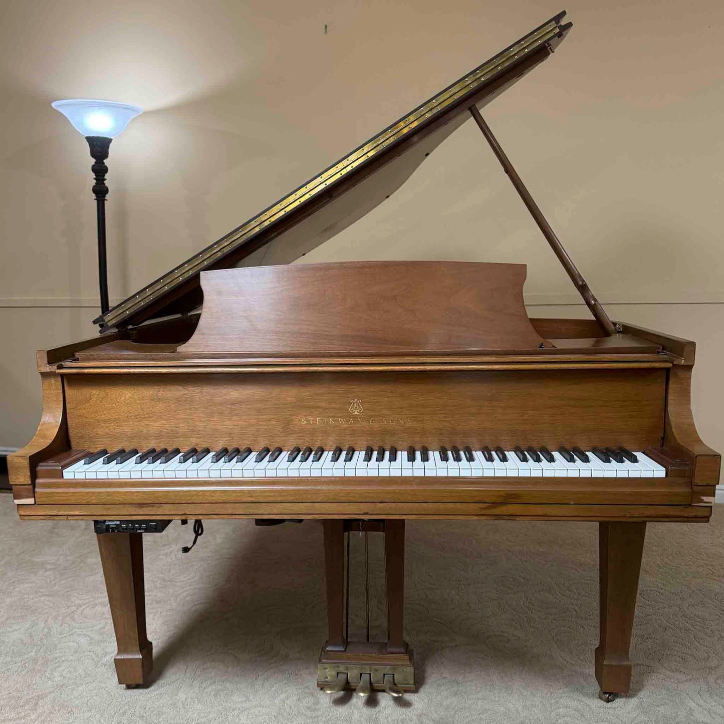 AVAILABLE TO RESTORE: CALL FOR CUSTOM PRICING - 1977 Steinway & Sons M 5'6" Walnut Finish Player Grand Piano