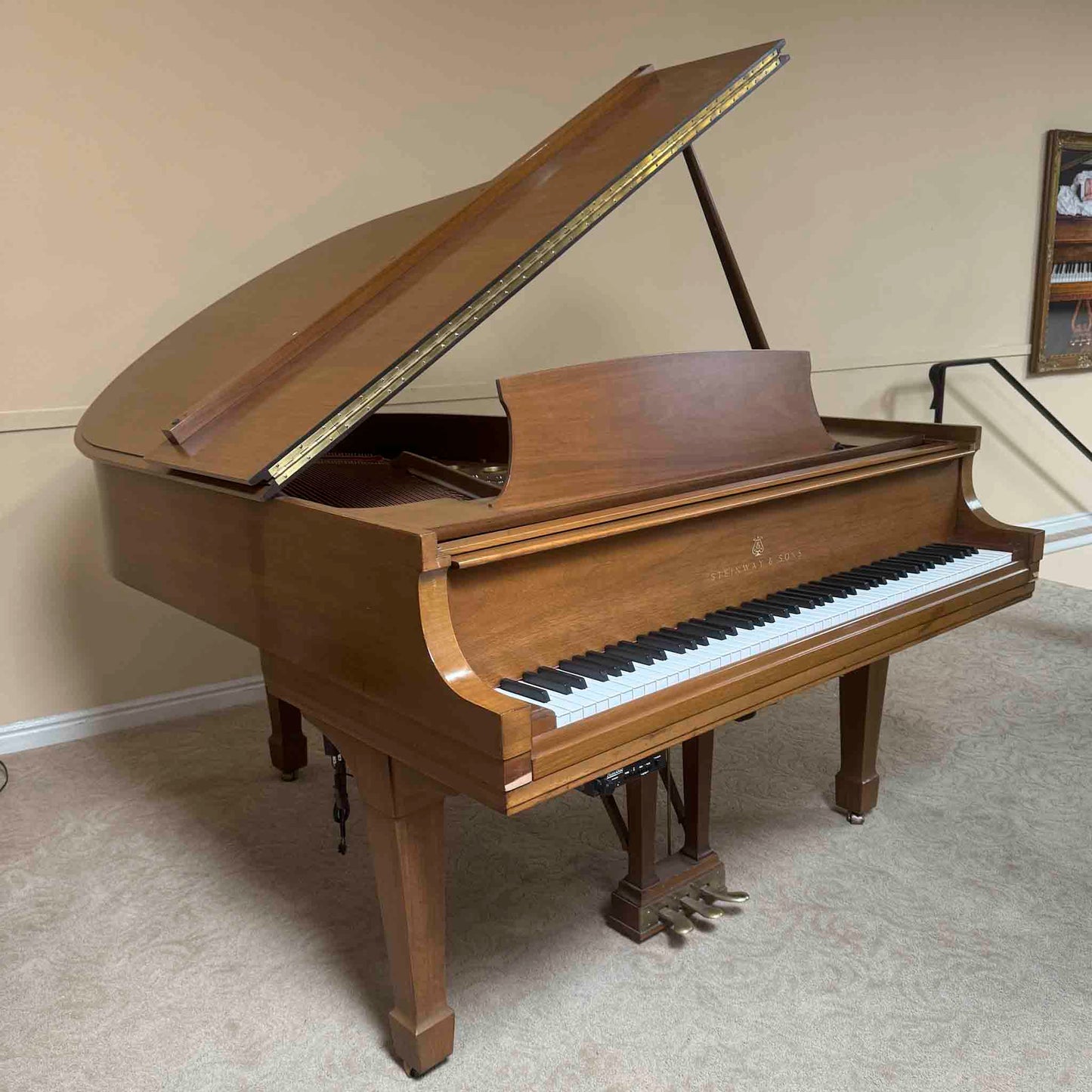 AVAILABLE TO RESTORE: CALL FOR CUSTOM PRICING - 1977 Steinway & Sons M 5'6" Walnut Finish Player Grand Piano