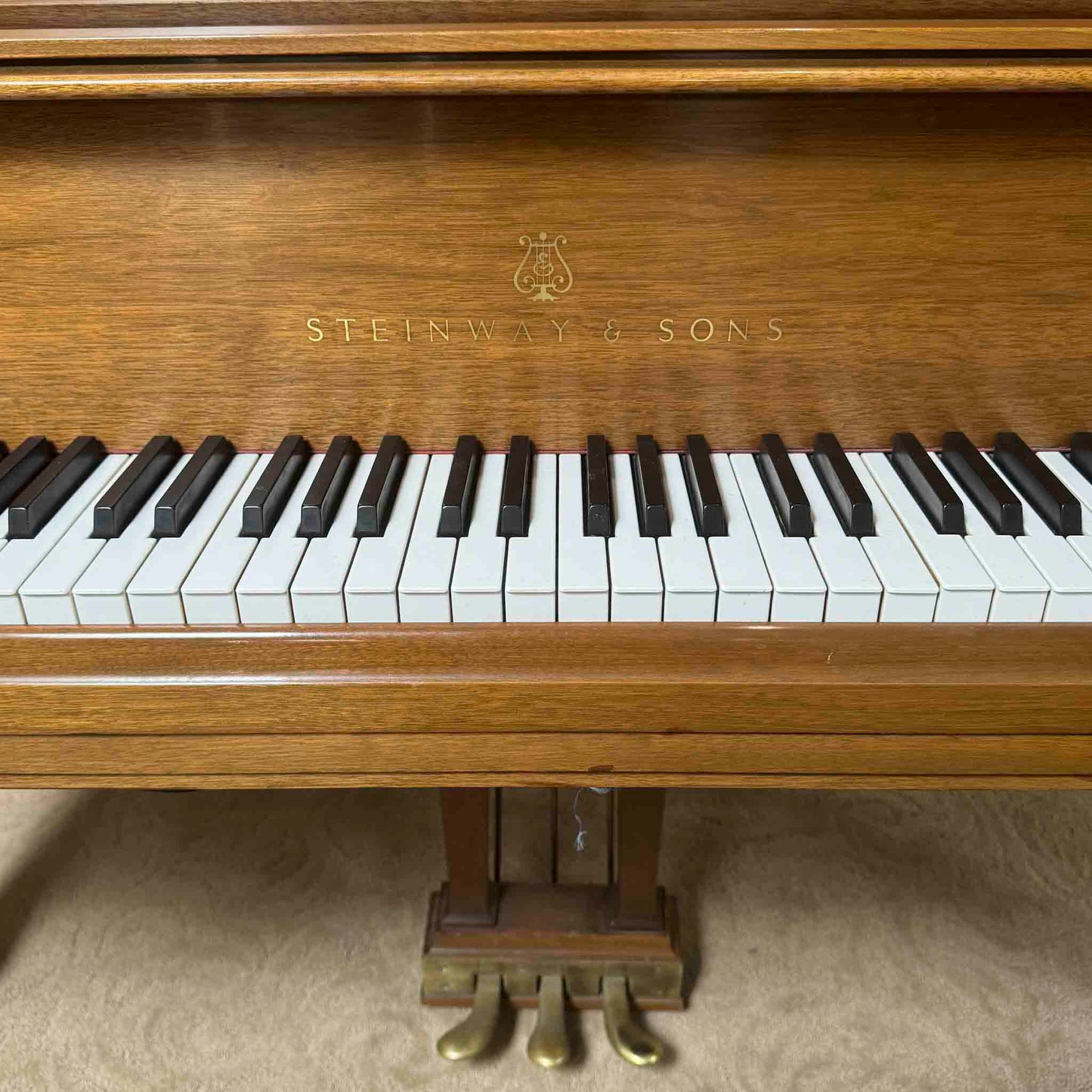 AVAILABLE TO RESTORE: CALL FOR CUSTOM PRICING - 1977 Steinway & Sons M 5'6" Walnut Finish Player Grand Piano