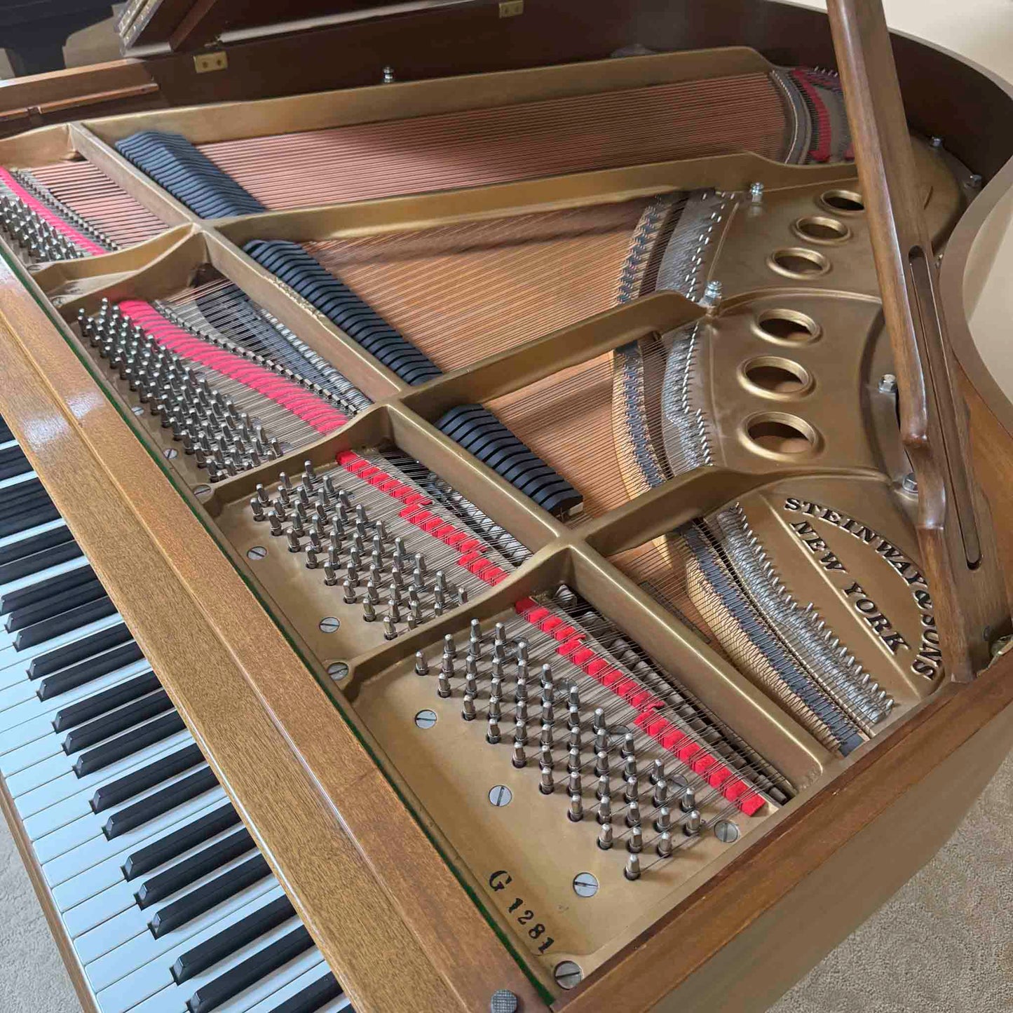 AVAILABLE TO RESTORE: CALL FOR CUSTOM PRICING - 1977 Steinway & Sons M 5'6" Walnut Finish Player Grand Piano