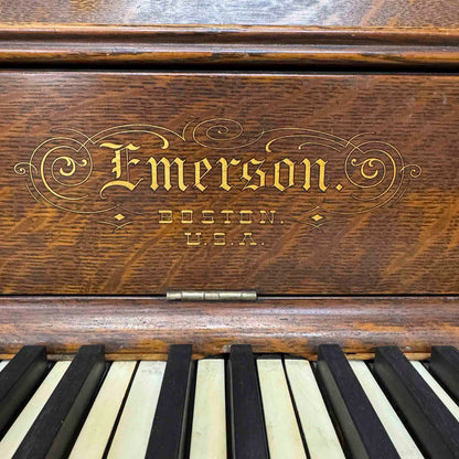 CURRENT SHOP WORK 1897 Emerson 53.5" Wood Finish Commissioned Upright Piano