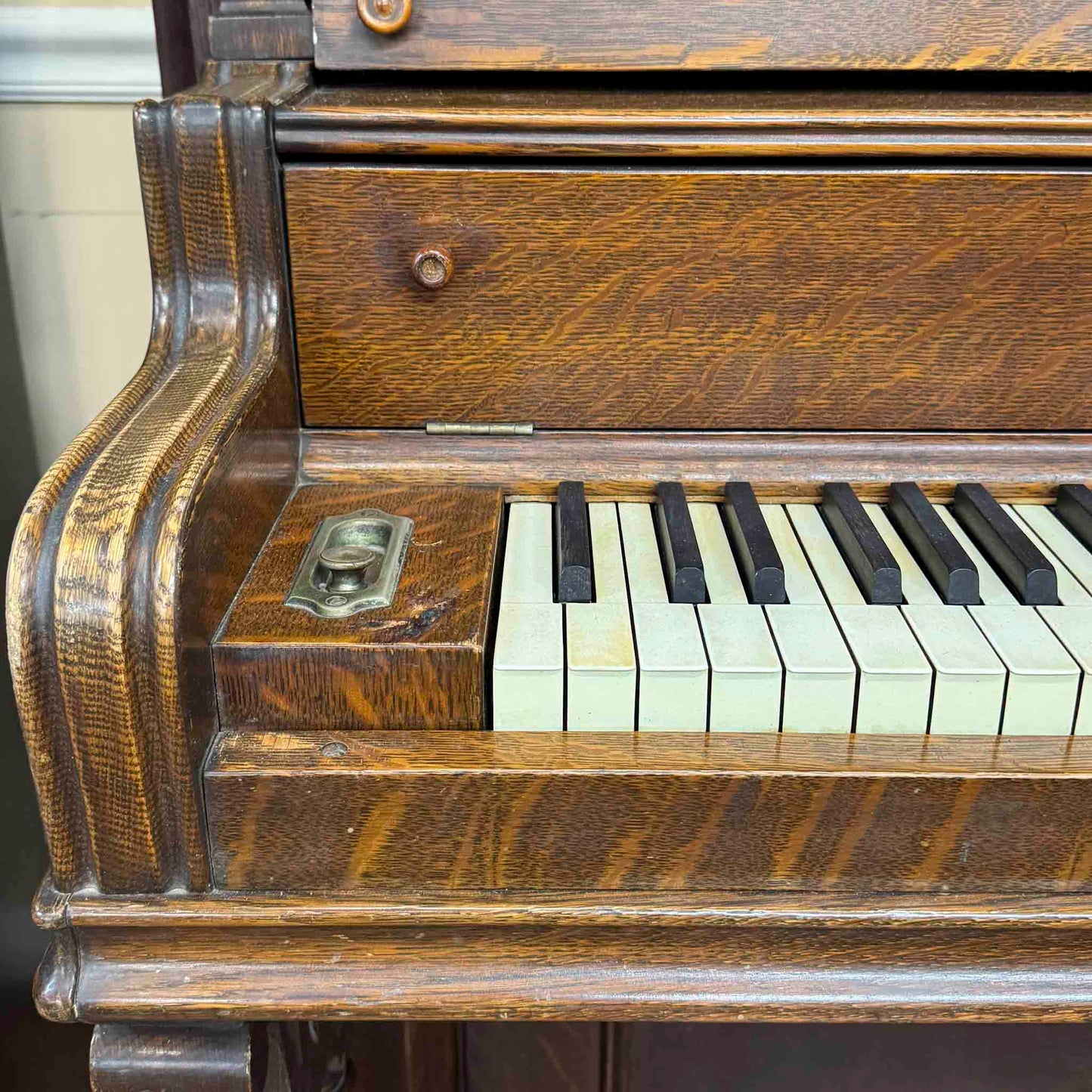 CURRENT SHOP WORK 1897 Emerson 53.5" Wood Finish Commissioned Upright Piano