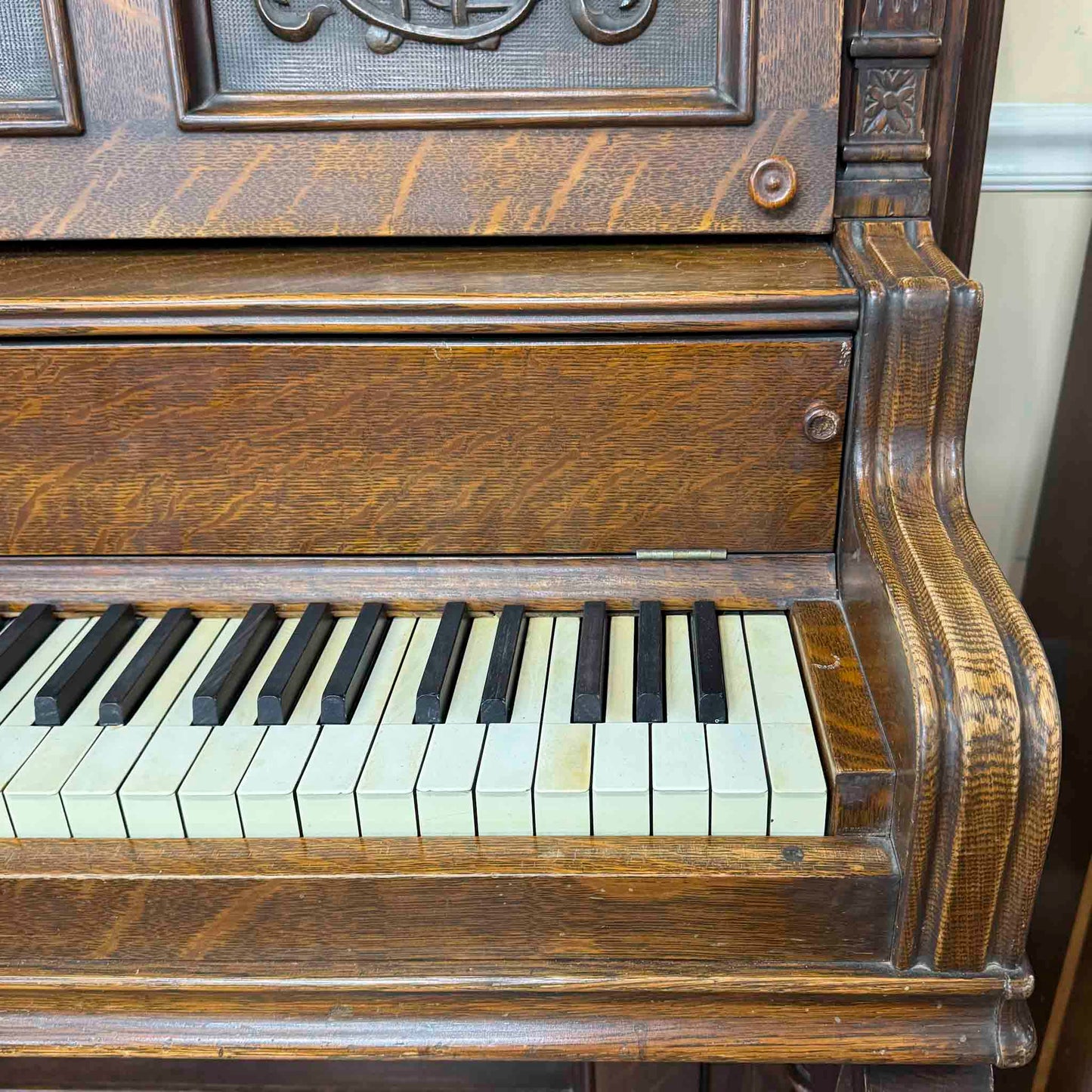 CURRENT SHOP WORK 1897 Emerson 53.5" Wood Finish Commissioned Upright Piano