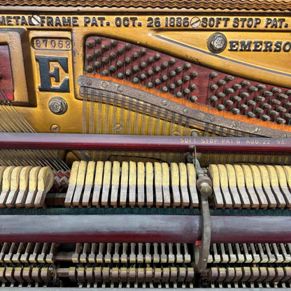 CURRENT SHOP WORK 1897 Emerson 53.5" Wood Finish Commissioned Upright Piano