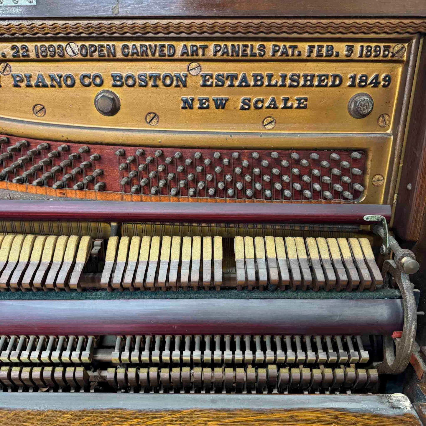 CURRENT SHOP WORK 1897 Emerson 53.5" Wood Finish Commissioned Upright Piano