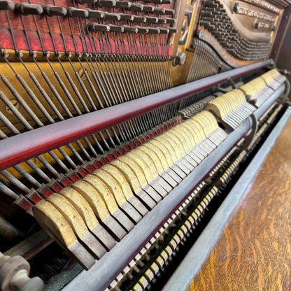 CURRENT SHOP WORK 1897 Emerson 53.5" Wood Finish Commissioned Upright Piano