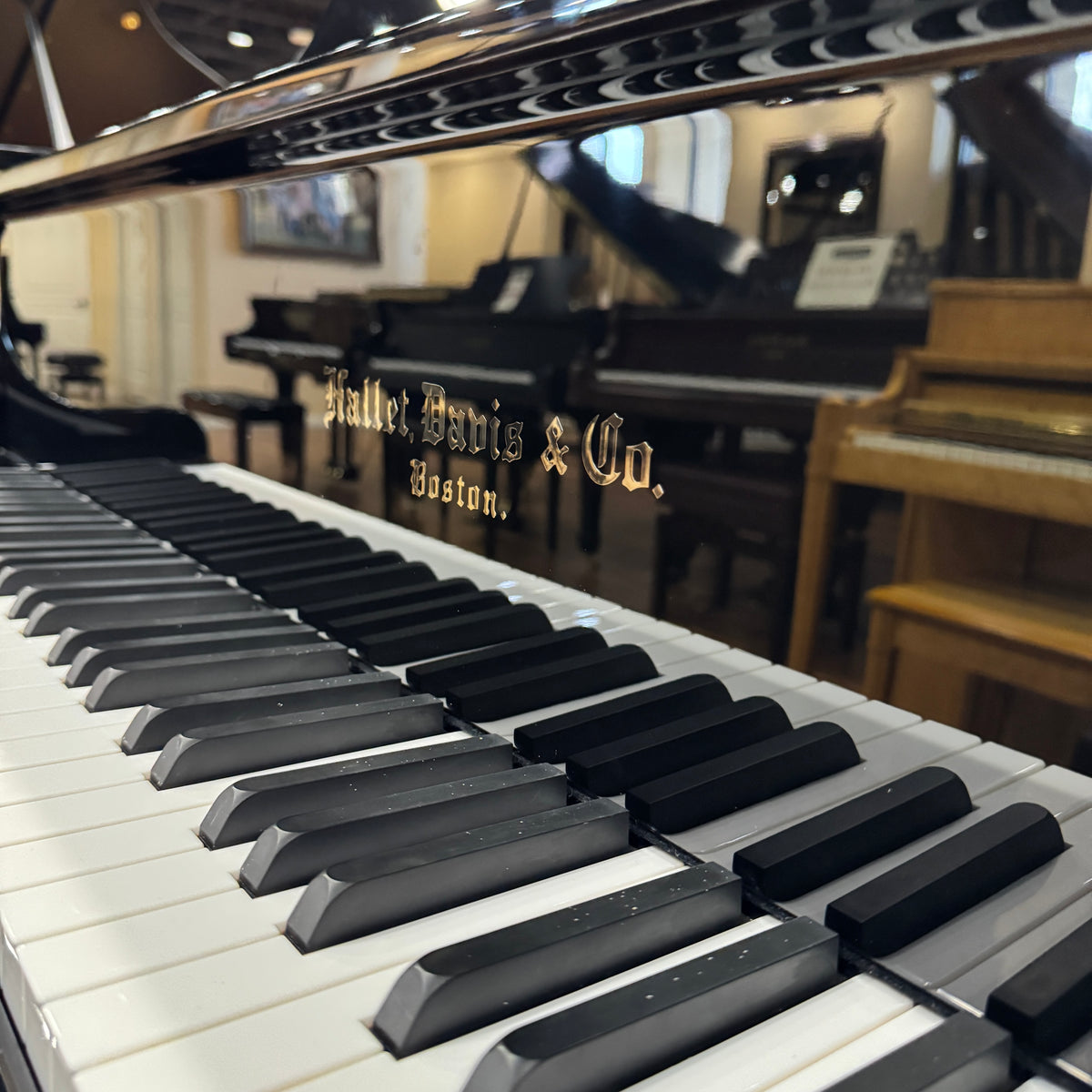SOLD Hallet Davis 148 4'10" Nickel Trim Baby Grand Piano