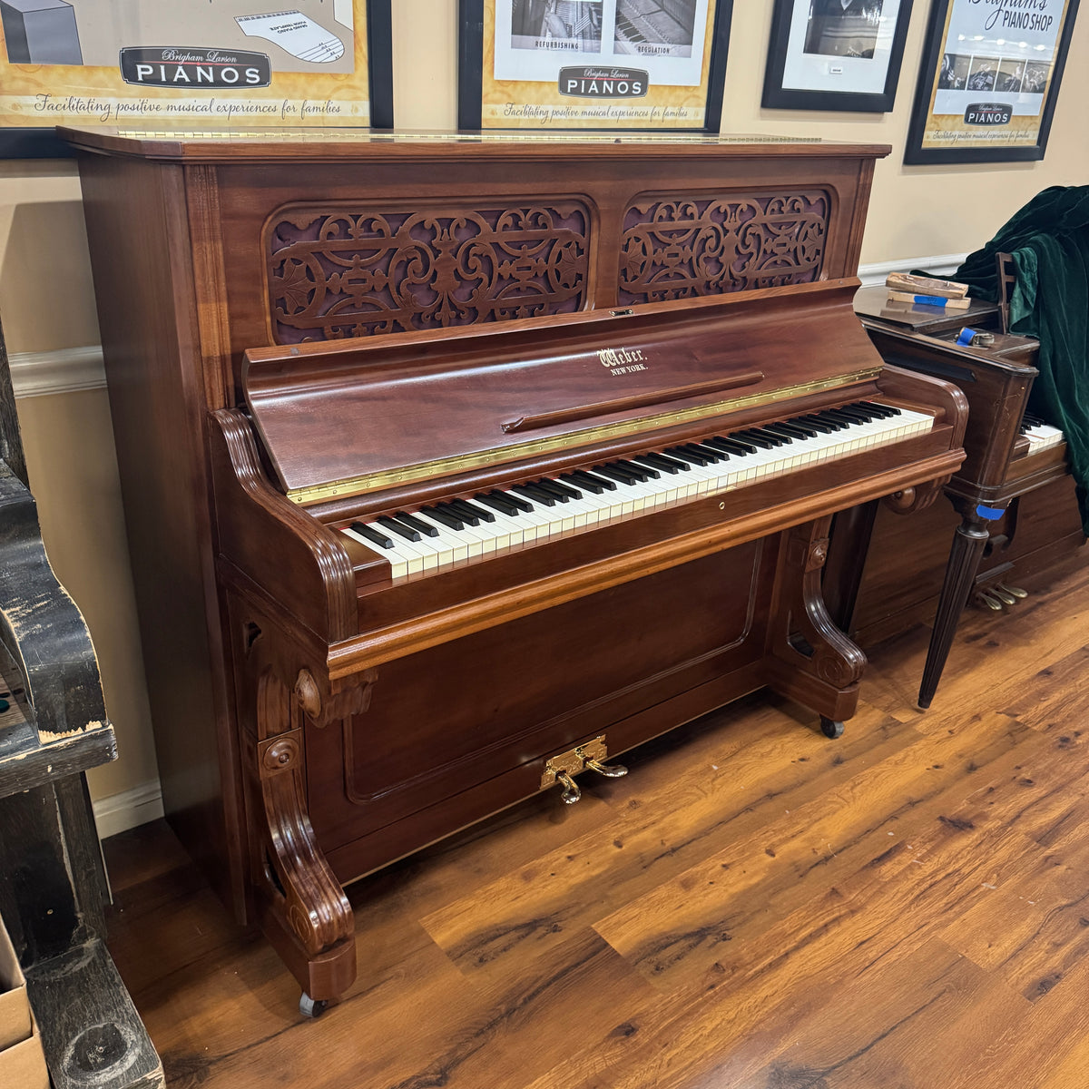 HEIRLOOM RESTORATION 1891 Weber Wood Finish 50" Commissioned Upright Piano
