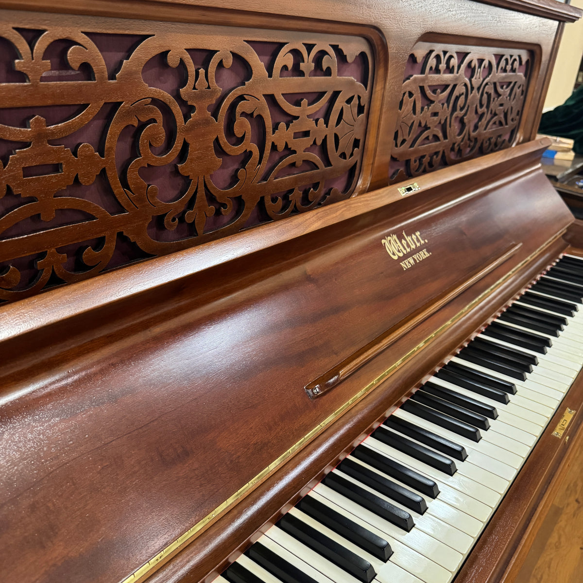 HEIRLOOM RESTORATION 1891 Weber Wood Finish 50" Commissioned Upright Piano