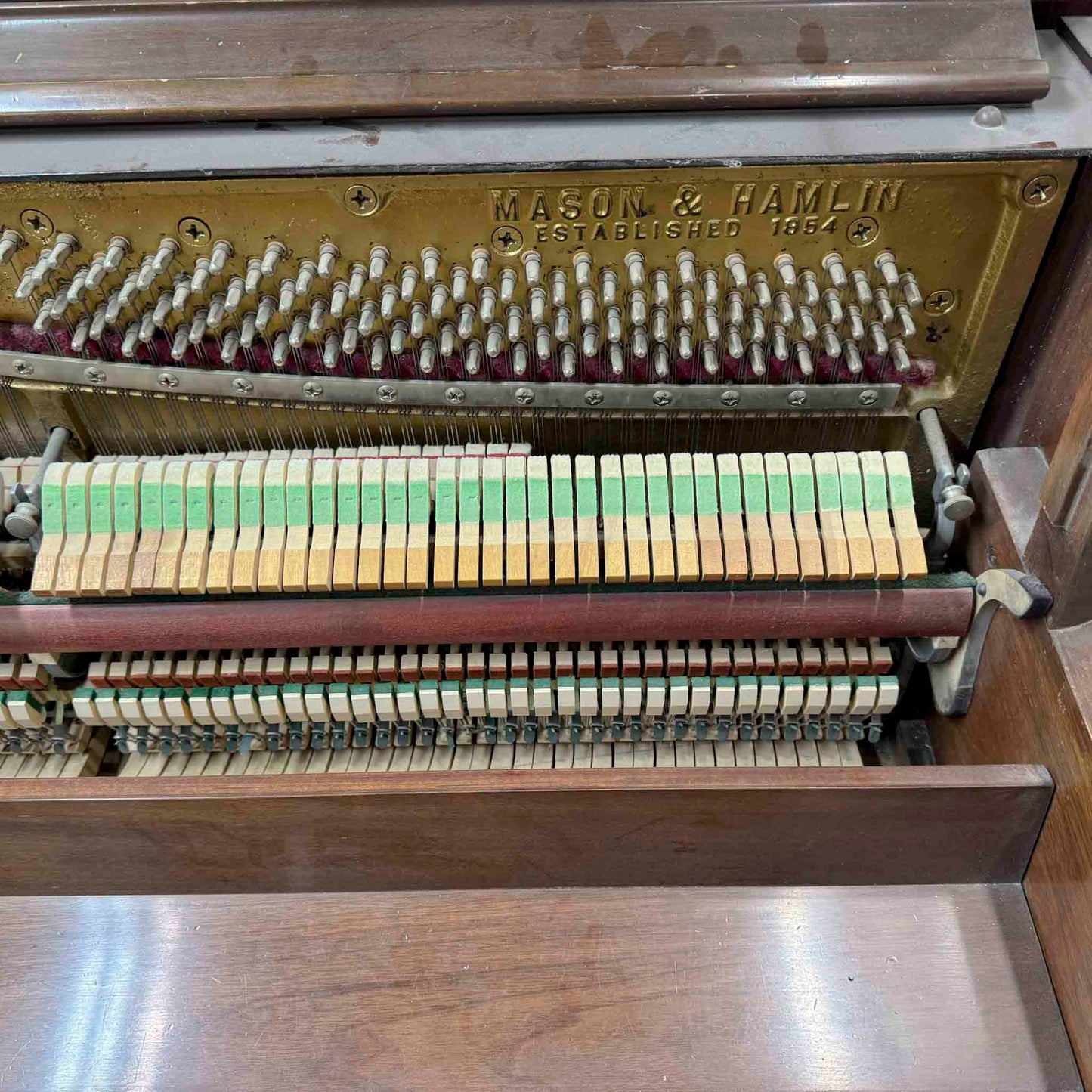 CURRENT SHOP WORK - 1977 Mason & Hamlin 43" Satin Black Commissioned Console Piano