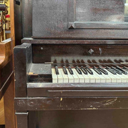 CURRENT SHOP WORK - 1918 Marshall & Wendell 55" Wood Finish Commissioned Upright Piano