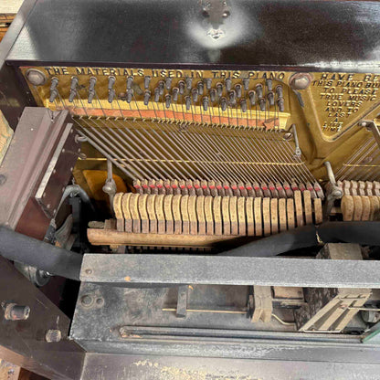 CURRENT SHOP WORK - 1918 Marshall & Wendell 55" Wood Finish Commissioned Upright Piano