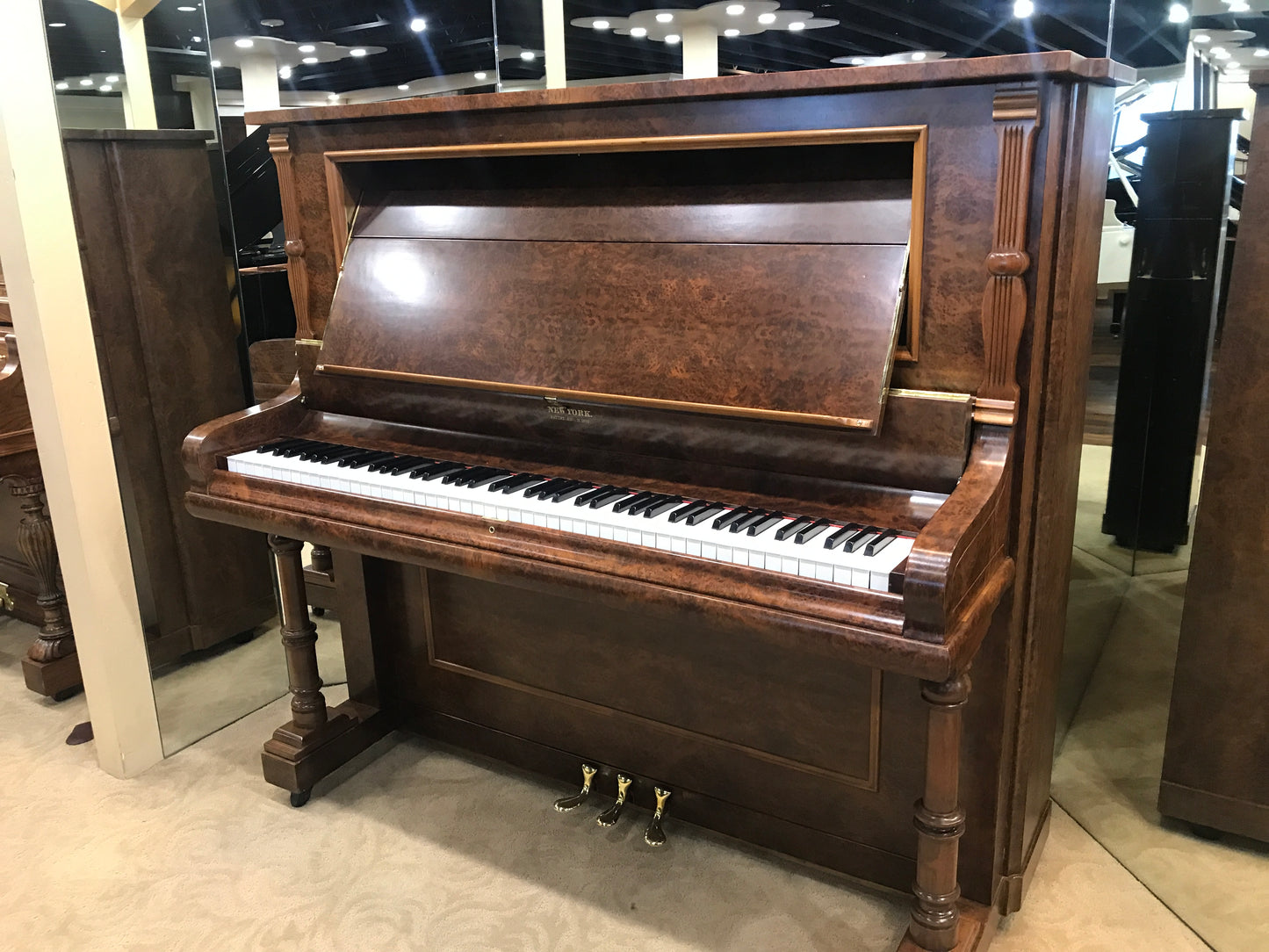 SOLD 1905 Kranich & Bach 54" Walnut Wood Finish Upright Piano