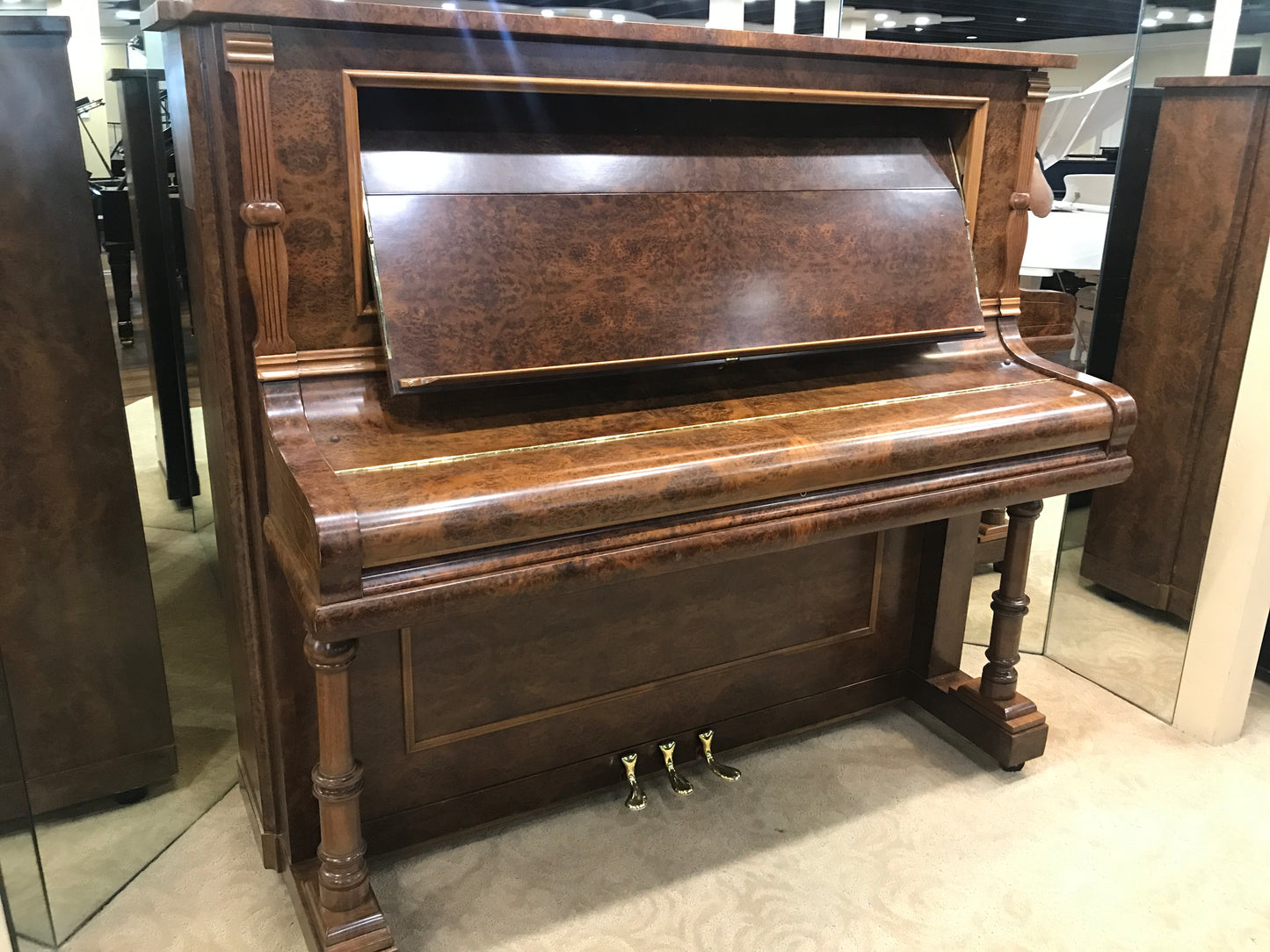 SOLD 1905 Kranich & Bach 54" Walnut Wood Finish Upright Piano