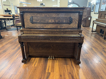 SOLD 1913 Brewster 56" Wood Finish Commissioned Upright Piano