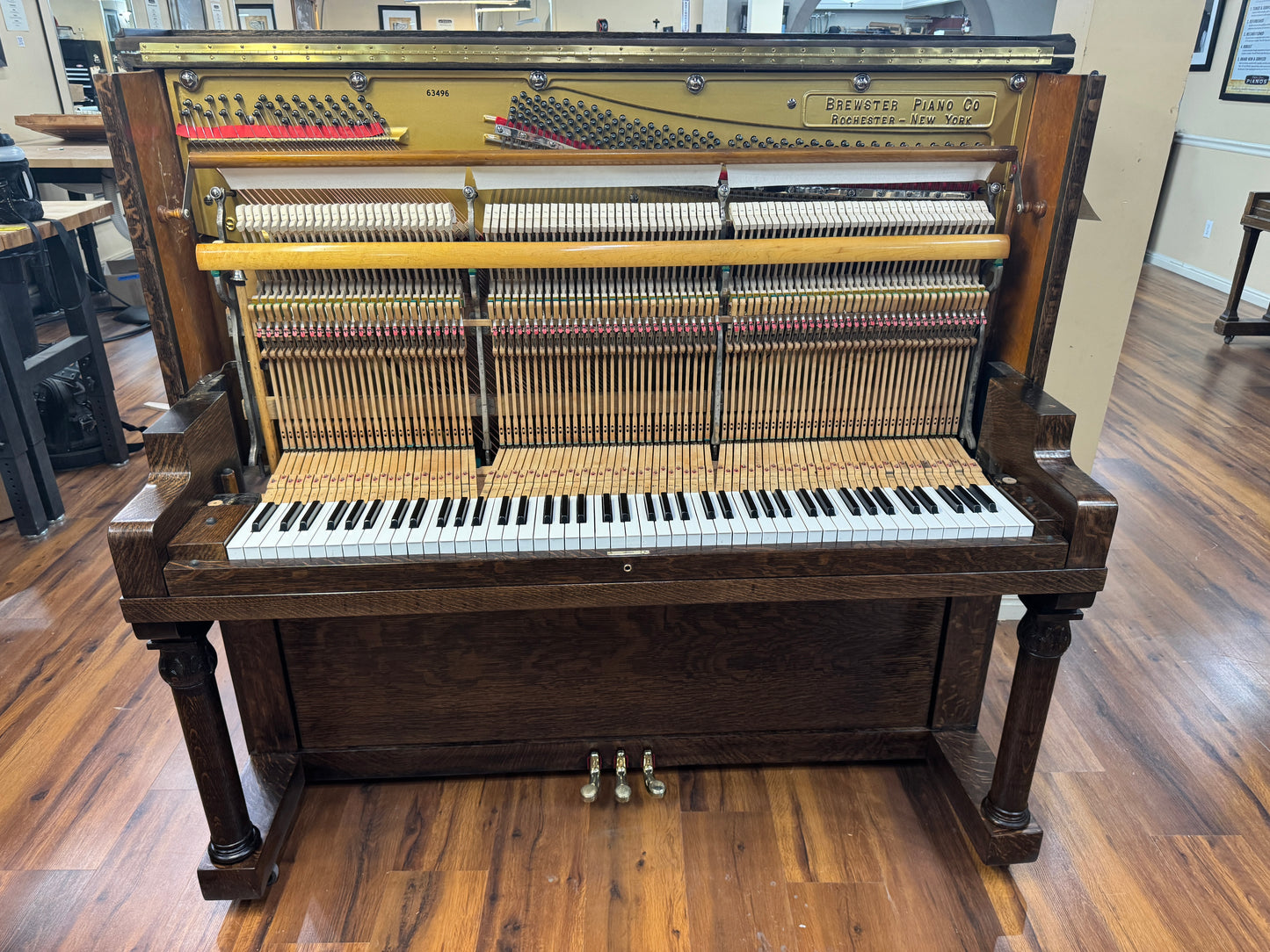 SOLD 1913 Brewster 56" Wood Finish Commissioned Upright Piano