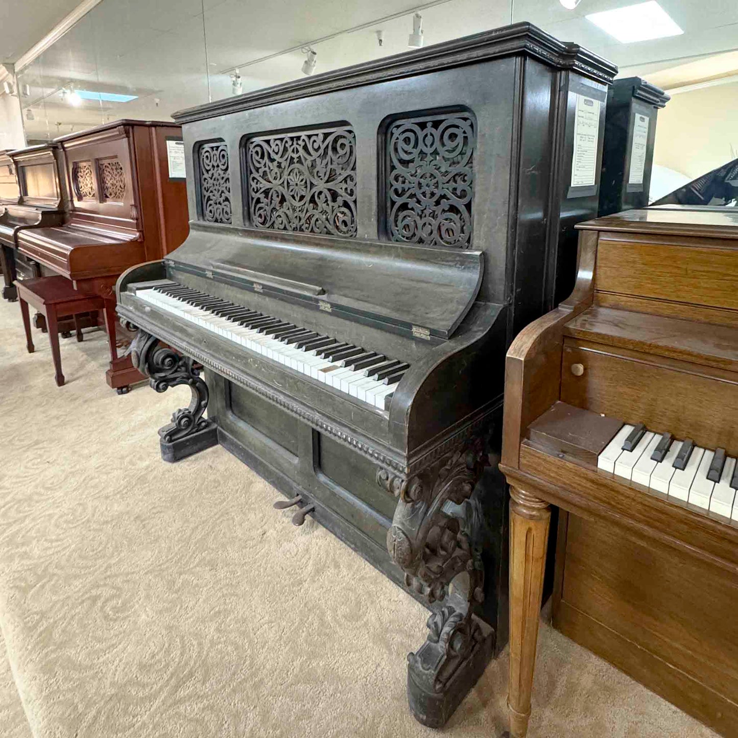 CURRENT SHOP WORK - Circa 1875 Mathushek 55" Commissioned Upright Piano
