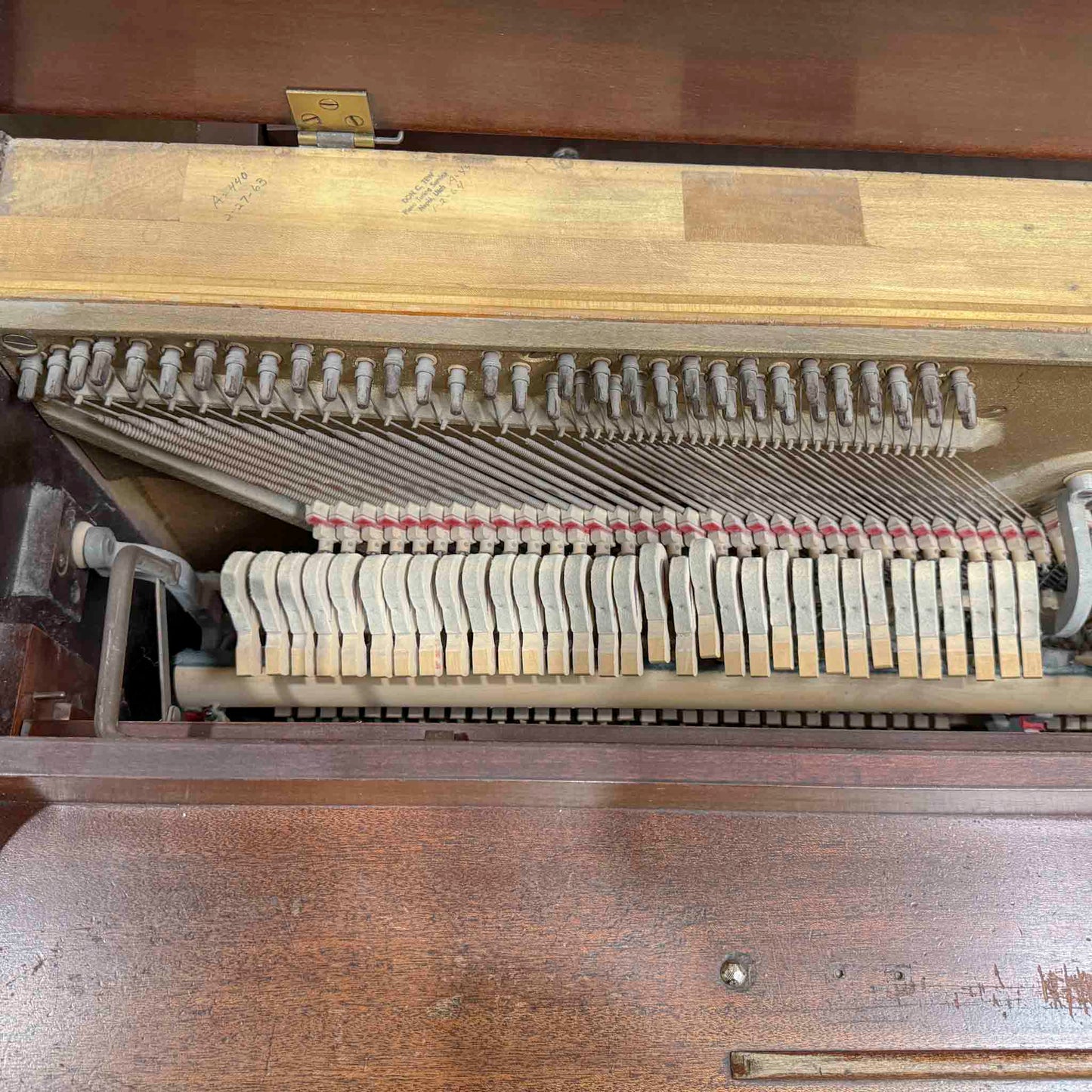 CURRENT SHOP WORK - 1960 Hallet Davis 36.5" Commissioned Spinet Piano