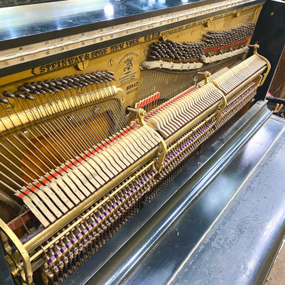 SOLD 1887 Steinway 52" Black Commissioned Upright Piano