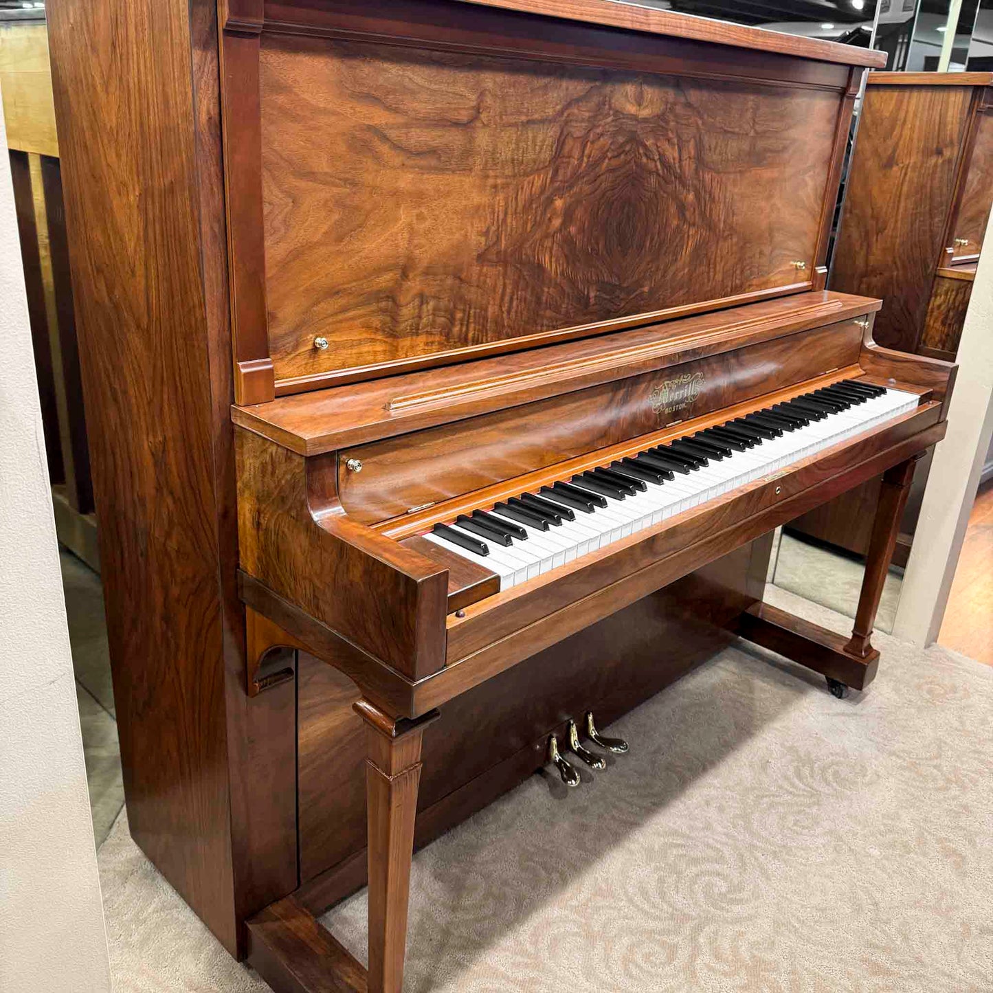 1918 Merrill 56" Wood Finish Upright Piano