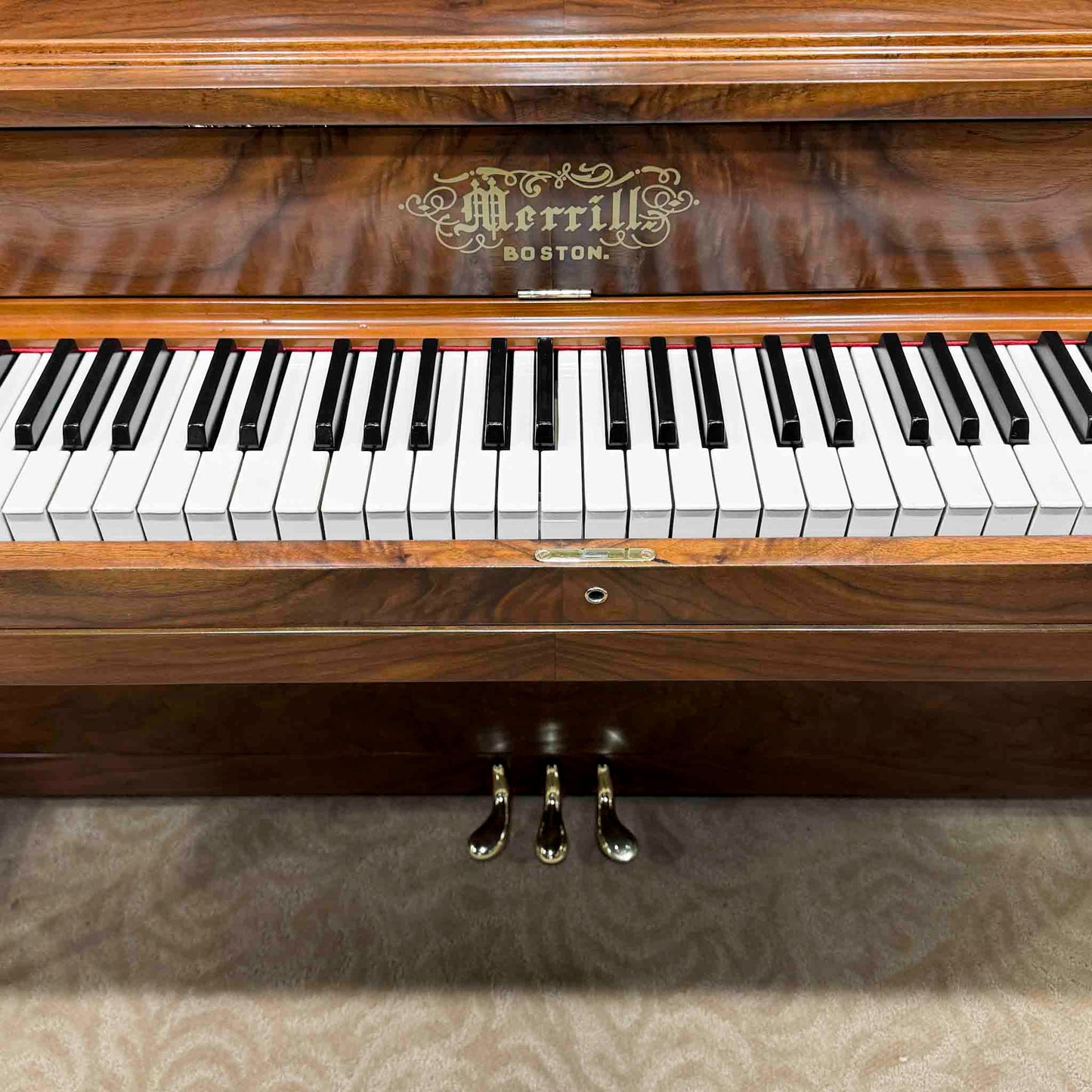 1918 Merrill 56" Wood Finish Upright Piano