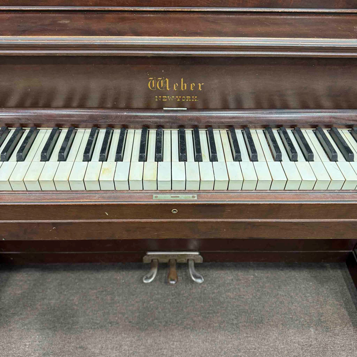 CURRENT SHOP WORK - 1899 Weber Wood Finish Commissioned Upright Piano