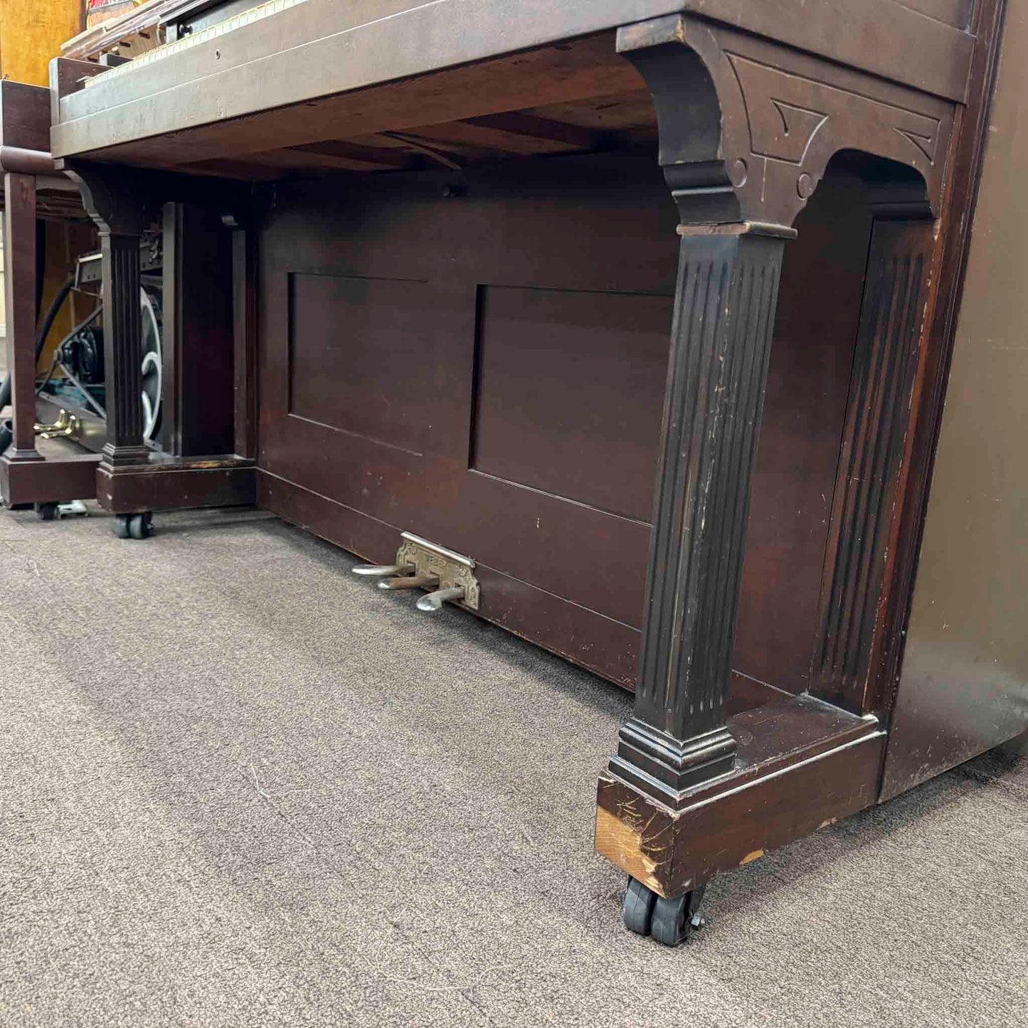 CURRENT SHOP WORK - 1899 Weber Wood Finish Commissioned Upright Piano