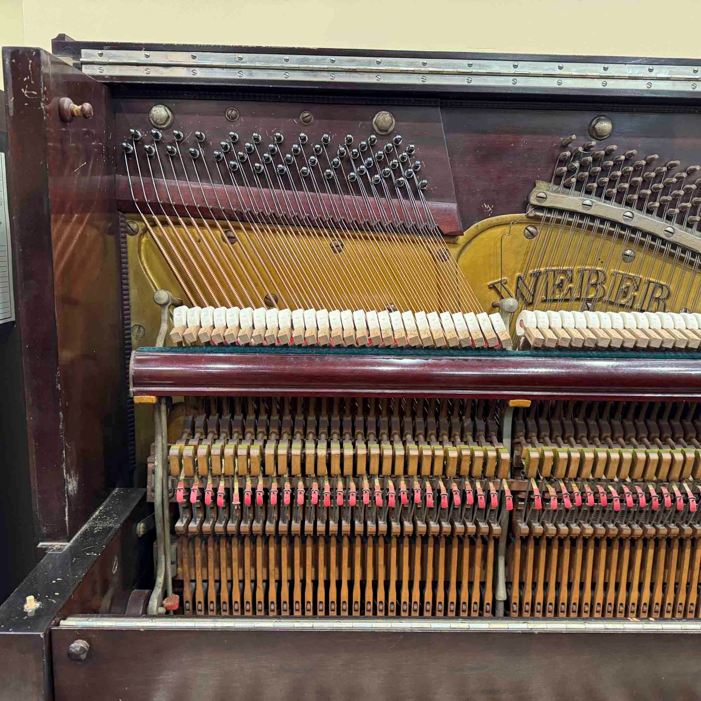 CURRENT SHOP WORK - 1899 Weber Wood Finish Commissioned Upright Piano