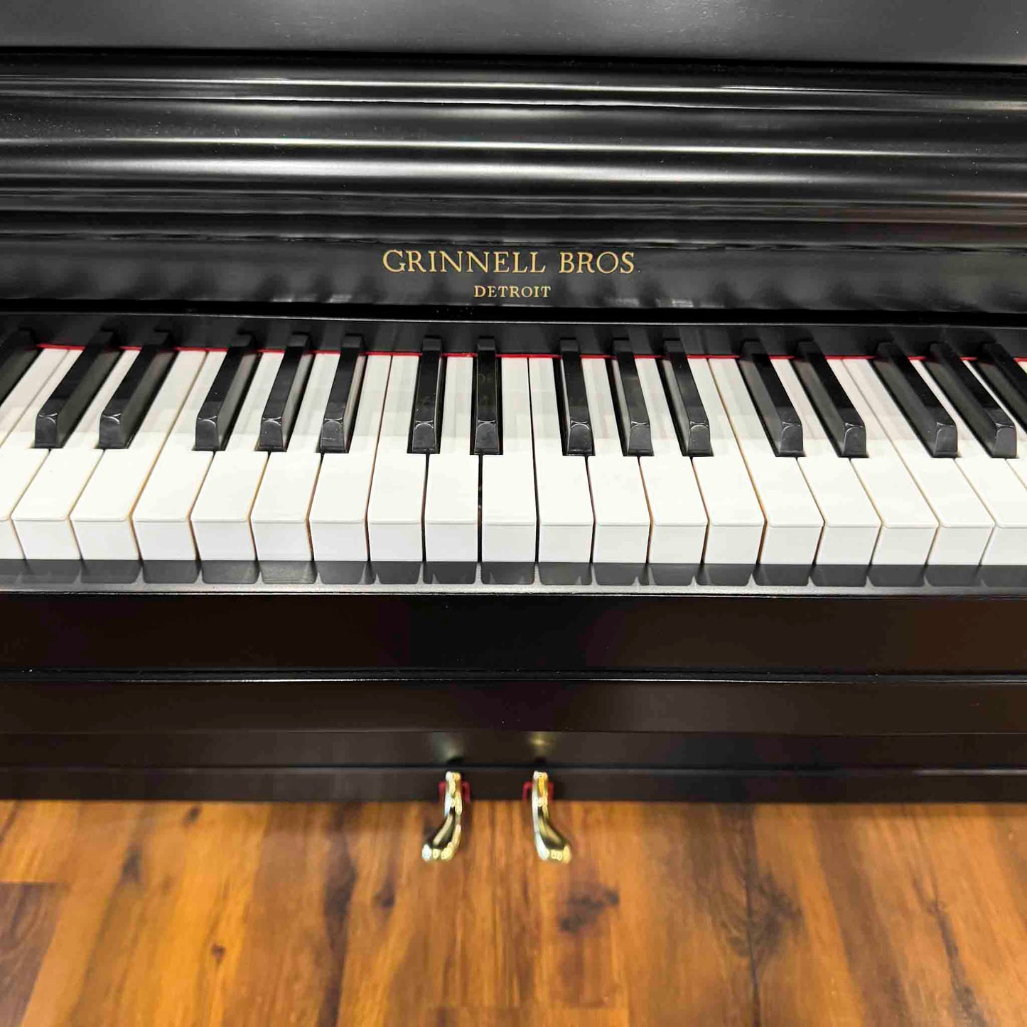1956 Grinnell Bros 39" Satin Black Spinet Piano