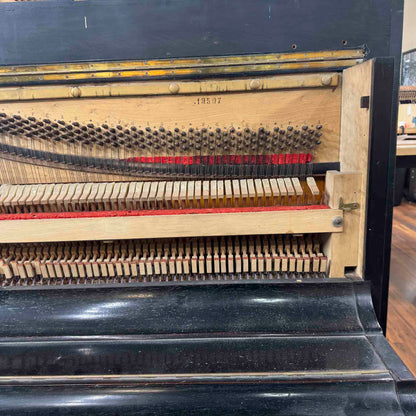 CURRENT SHOP WORK - 1860's Bernareggi 49" Black Wood Finish Upright Piano