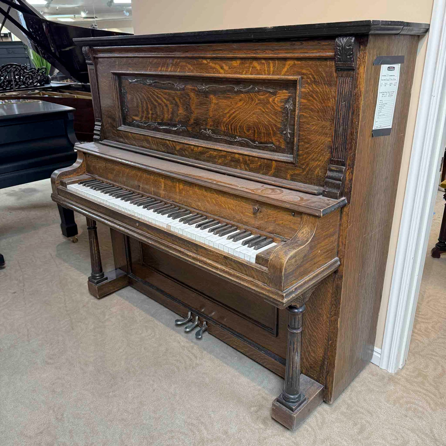 CURRENT SHOP WORK - 1915 Rudolf 56" Wood Finish Commissioned Upright Piano