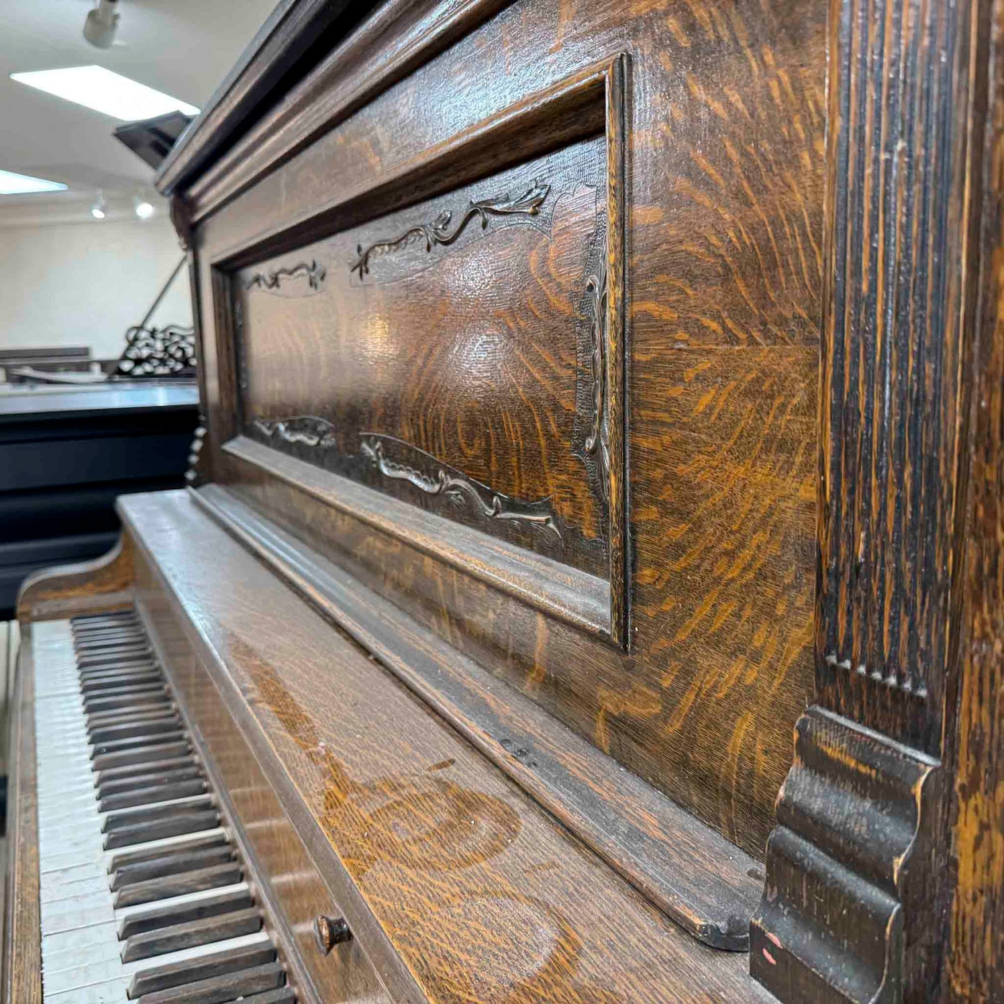CURRENT SHOP WORK - 1915 Rudolf 56" Wood Finish Commissioned Upright Piano