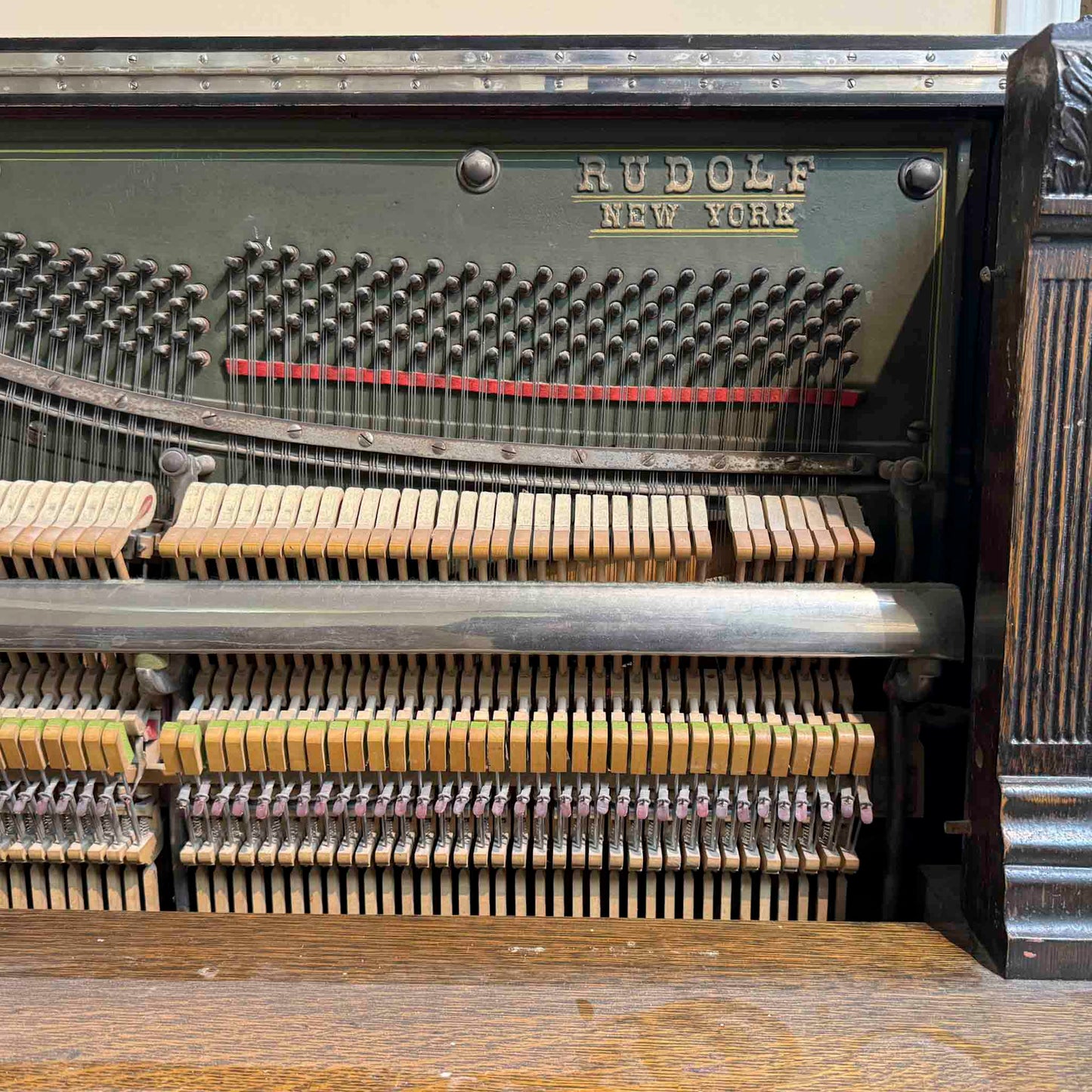 CURRENT SHOP WORK - 1915 Rudolf 56" Wood Finish Commissioned Upright Piano