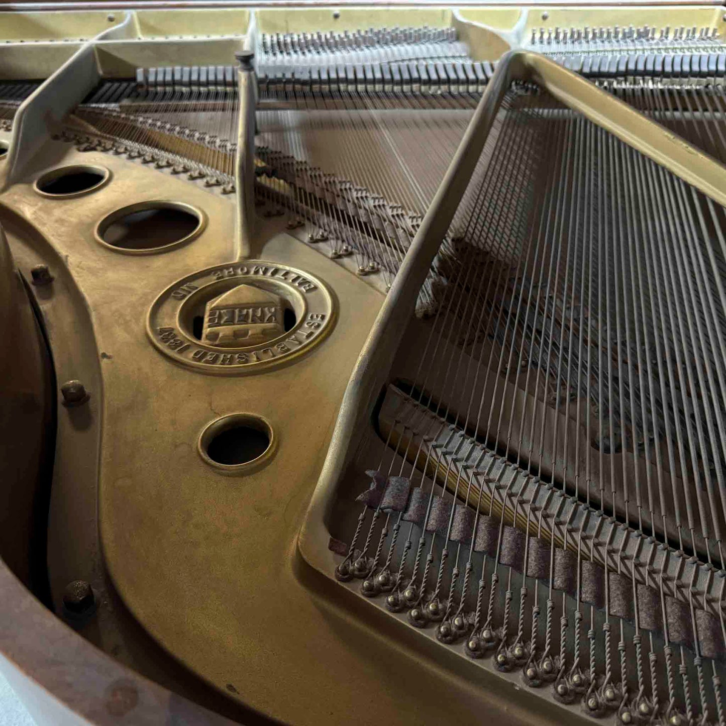 CURRENT SHOP WORK - 1942 Knabe 5' Wood Finish Baby Grand Piano