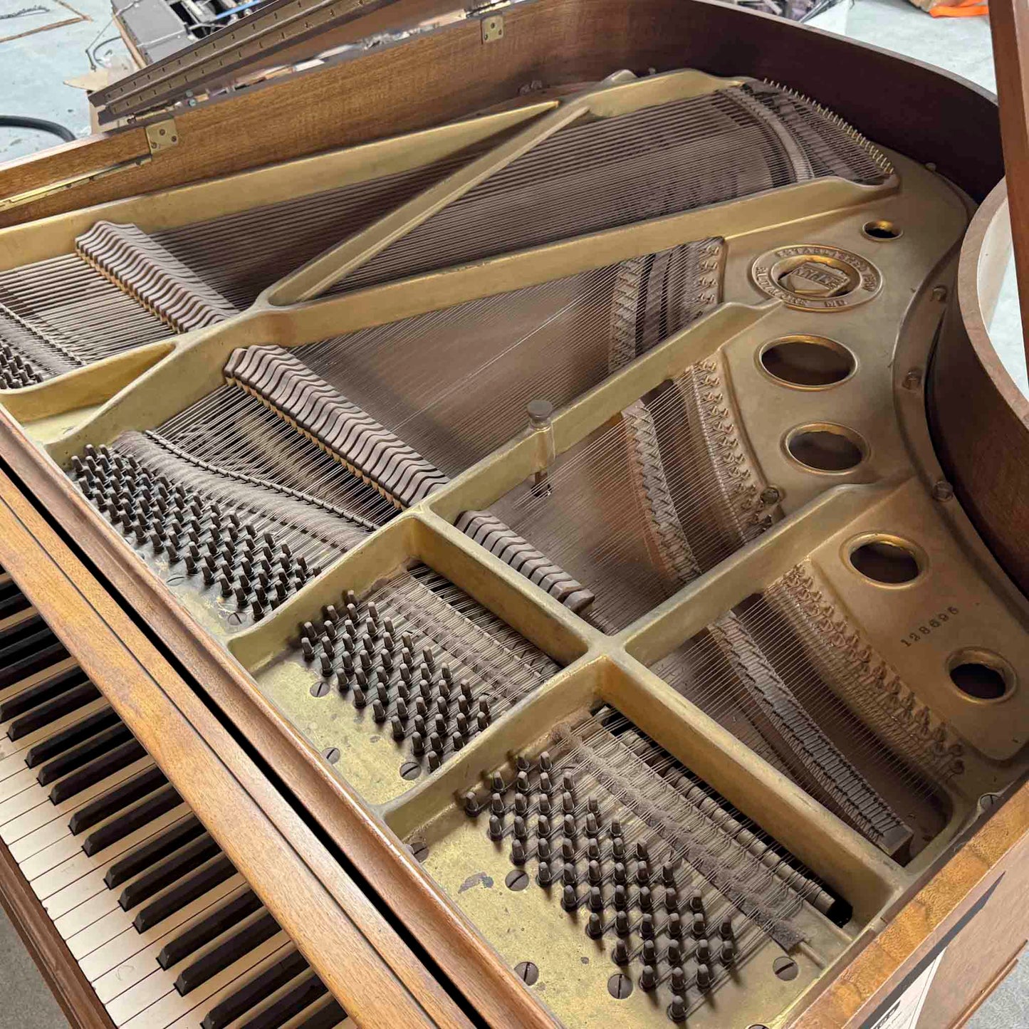 CURRENT SHOP WORK - 1942 Knabe 5' Wood Finish Baby Grand Piano