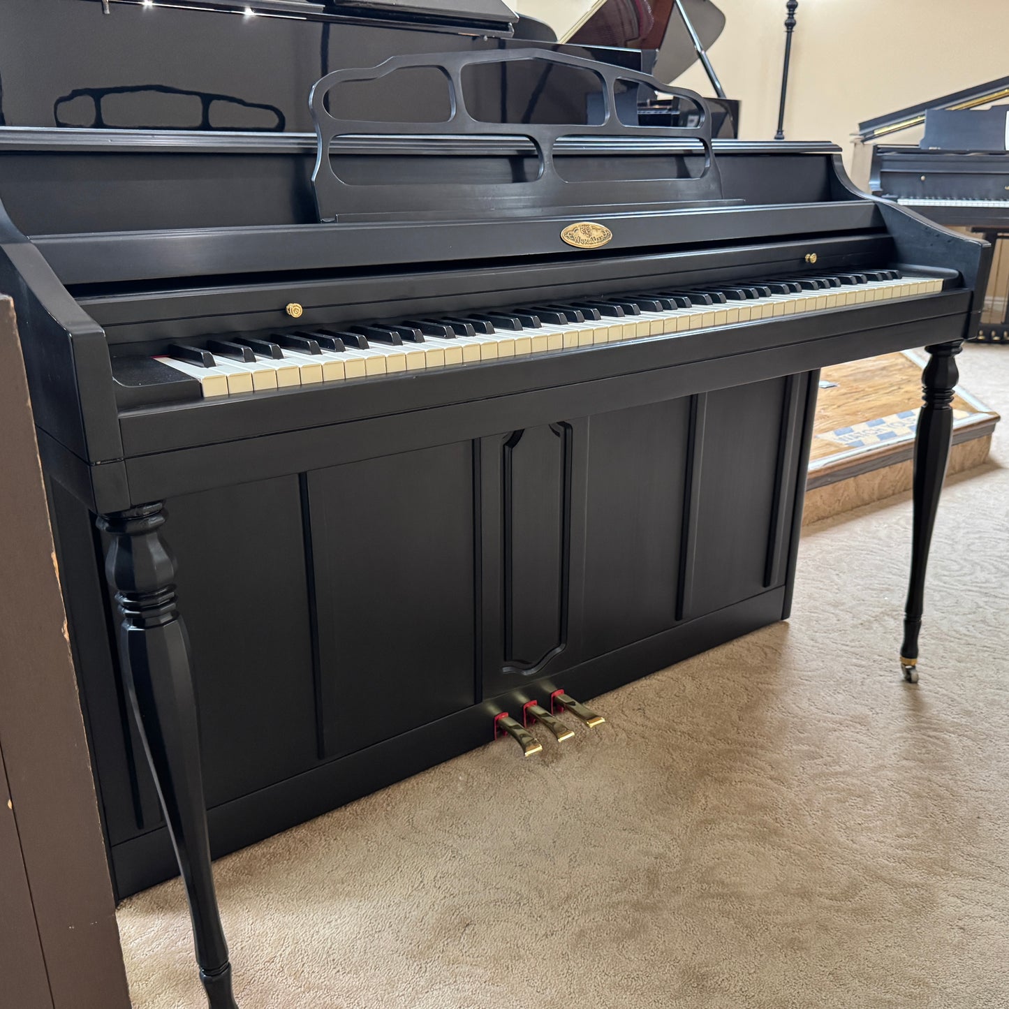 1974 Wurlitzer Satin Black Spinet Piano