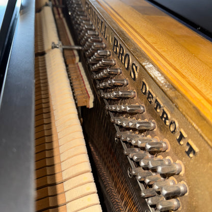 1956 Grinnell Bros 39" Satin Black Spinet Piano