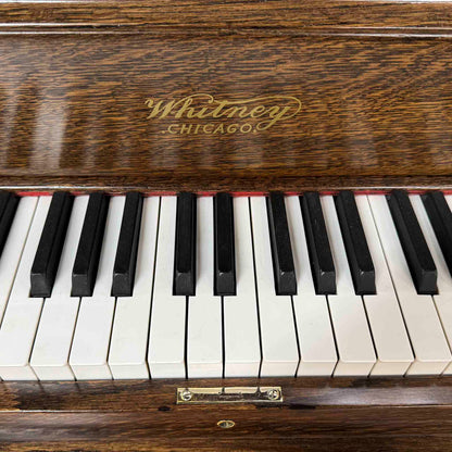 SOLD 1904 Whitney 56" Wood Finish Commissioned Upright Piano